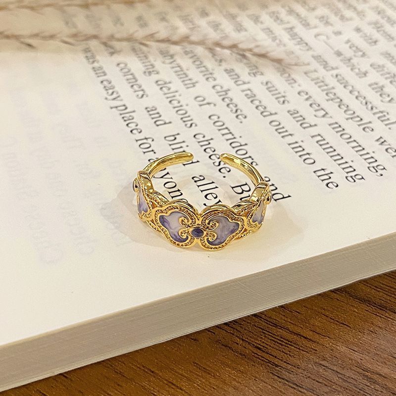 High‑End Enamel Drip‑Paint Adjustable Ring