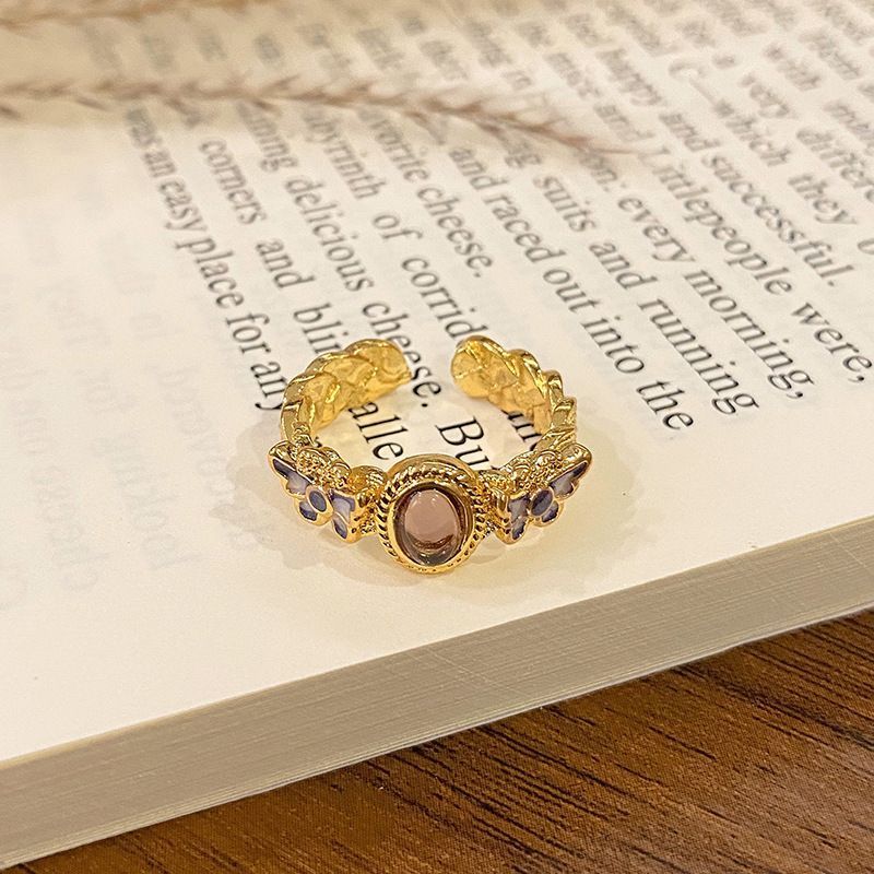Luxury Enamel Drip‑Paint Open Statement Ring