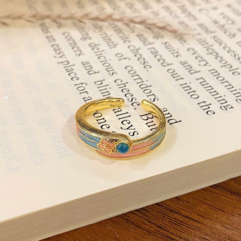Fashion Adjustable Drip‑Paint Enamel Ring