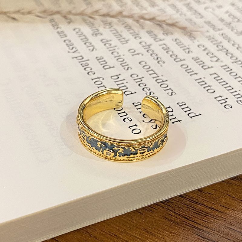 Premium Light‑Luxury Enamel Open Ring