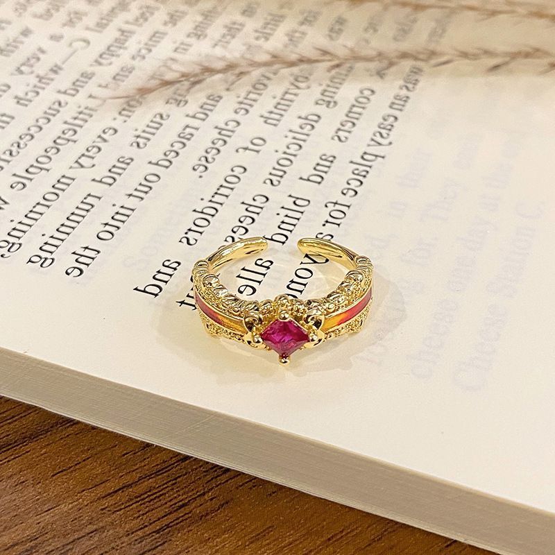 Drip‑Paint Enamel Adjustable Finger Ring