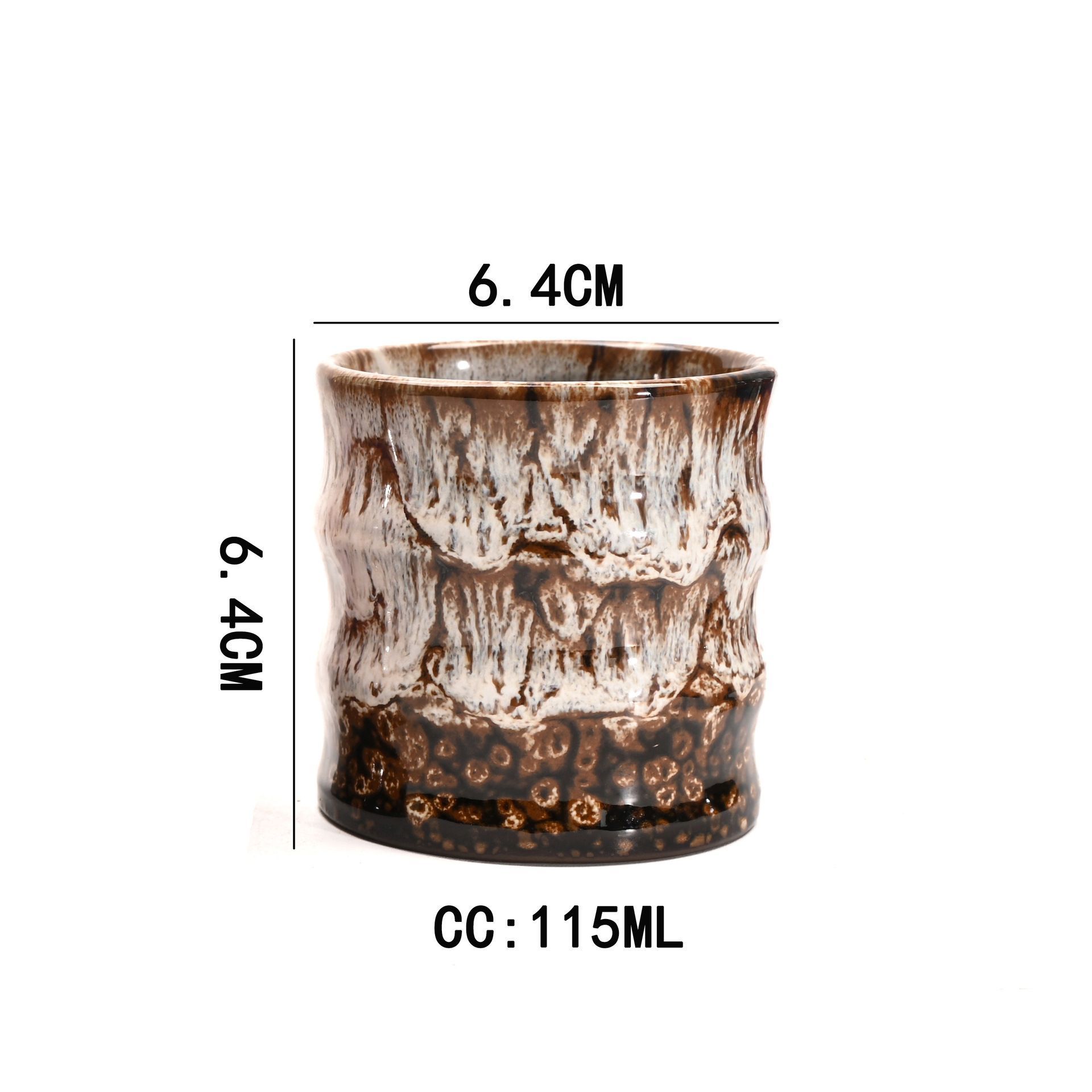 Unique Bamboo‑Jointed Ceramic Water Cup view 6