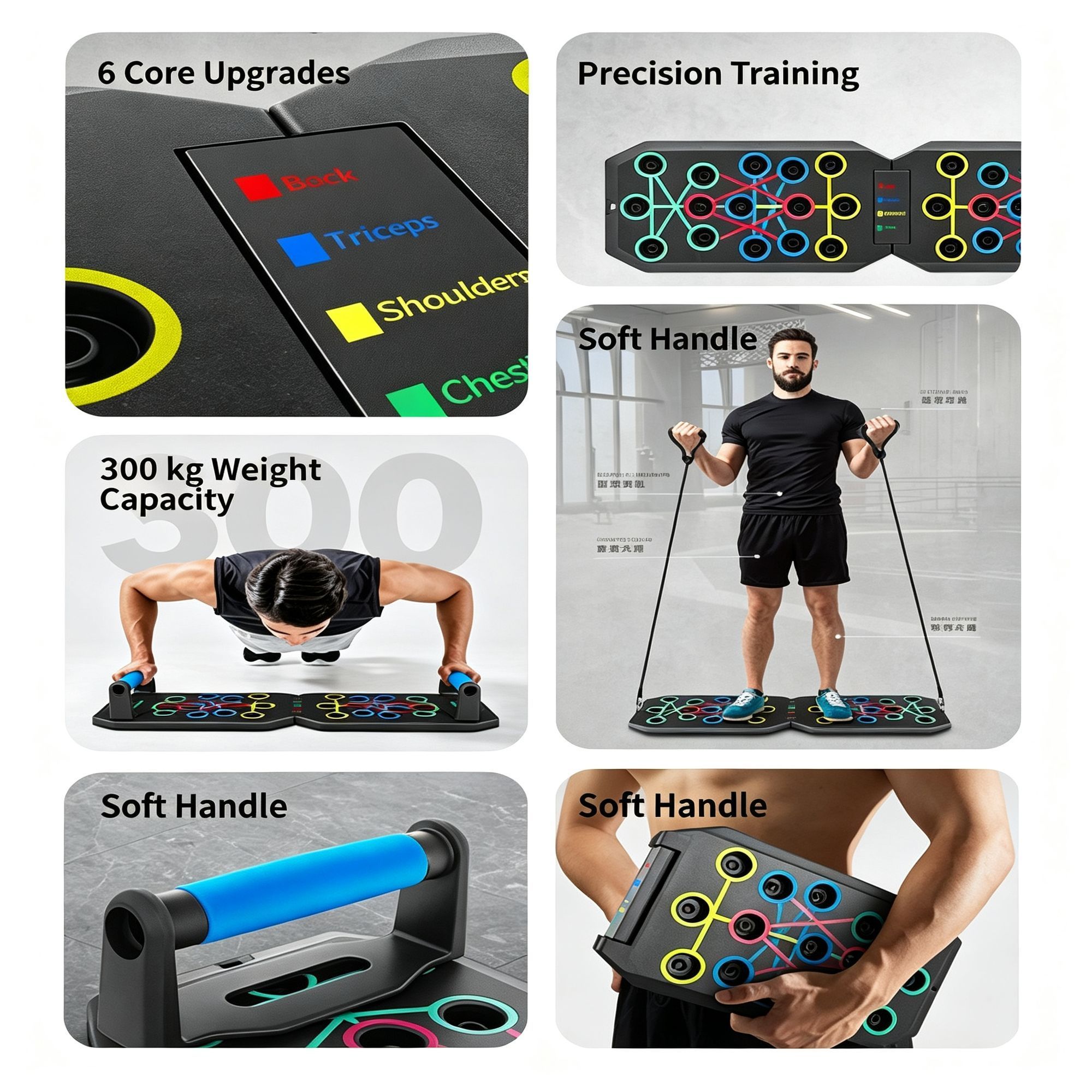 30 Holes Push‑Up Board, Portable Foldable Fitness Equipment for Home Indoor view 3