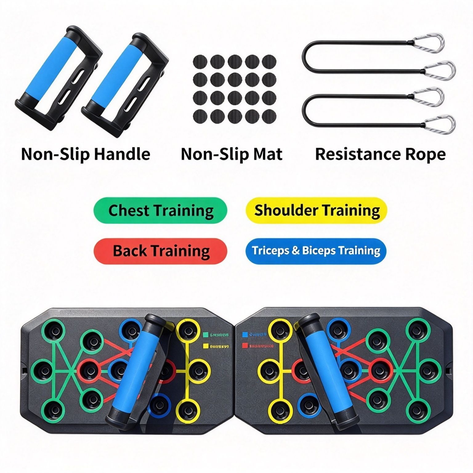 30 Holes Push‑Up Board, Portable Foldable Fitness Equipment for Home Indoor