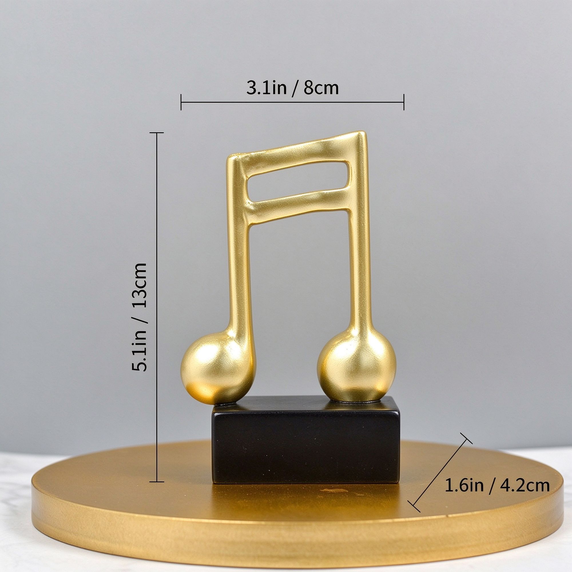 Handmade Resin Musical Note Statue — image 1
