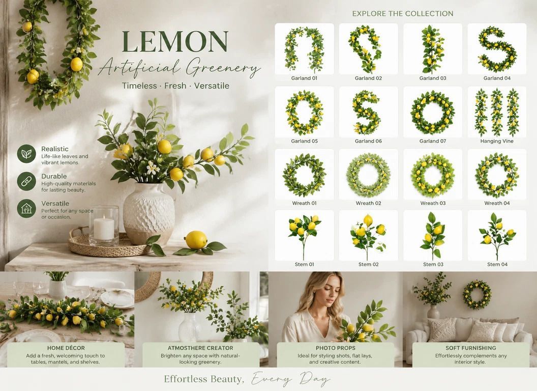 Fragrant Blossom Lemon Water Grass Vine Indoor Wall Hanging Garland view 3