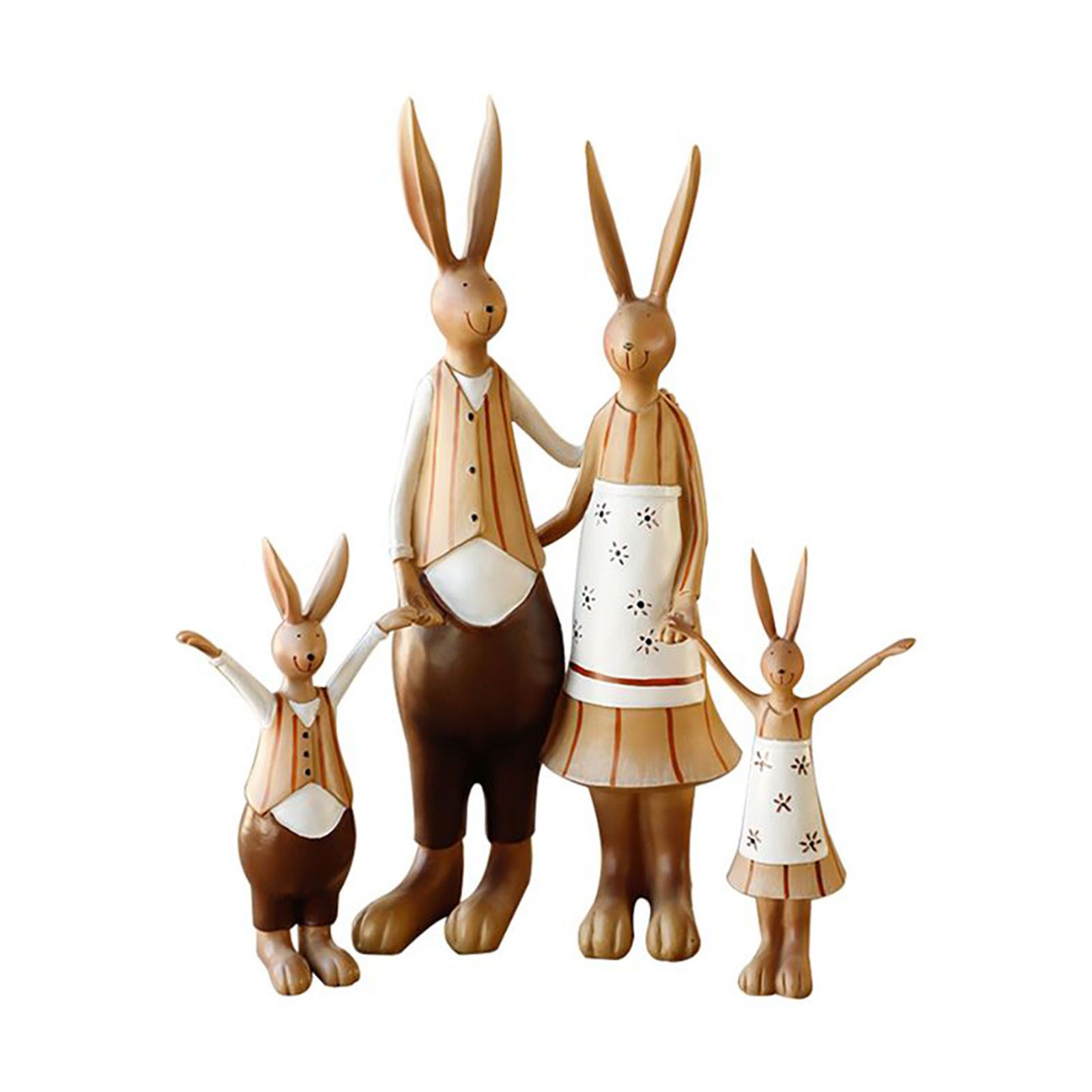 Rabbit Statue Resin Coating Cute Vintage Look Vivid Clear Texture Garden Bunny — image 1