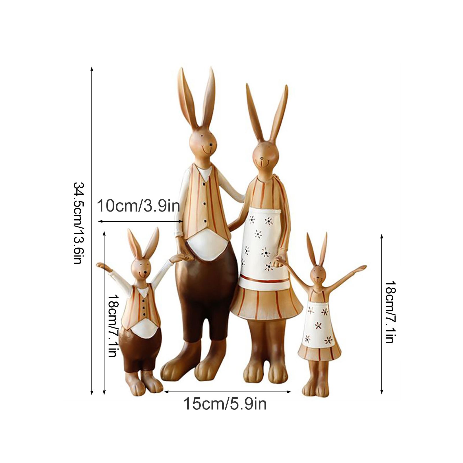 Rabbit Statue Resin Coating Cute Vintage Look Vivid Clear Texture Garden Bunny view 3