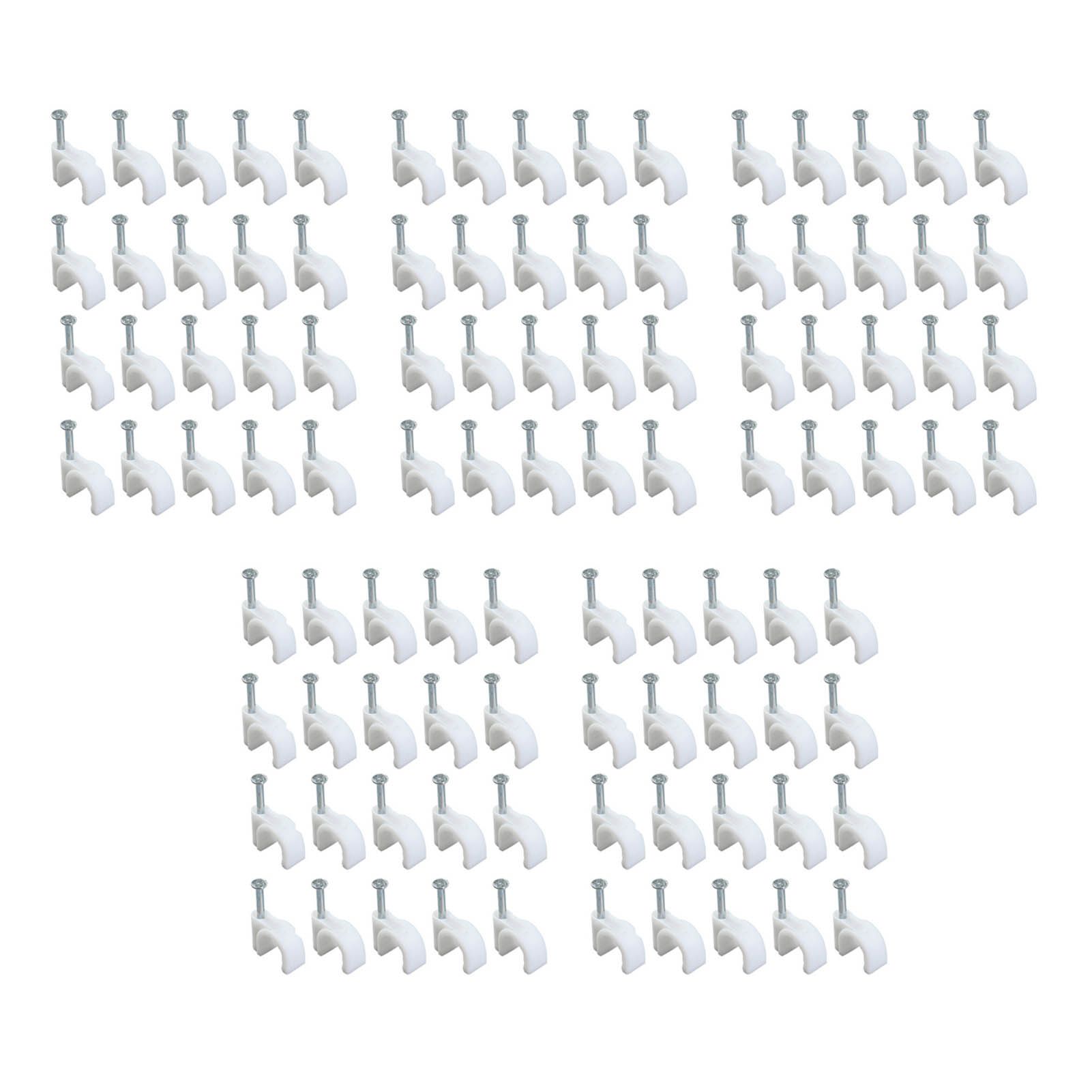 100 PCS 5mm Steel Nail Line Clip Round Cable Fixing Clips for Wall Mounted