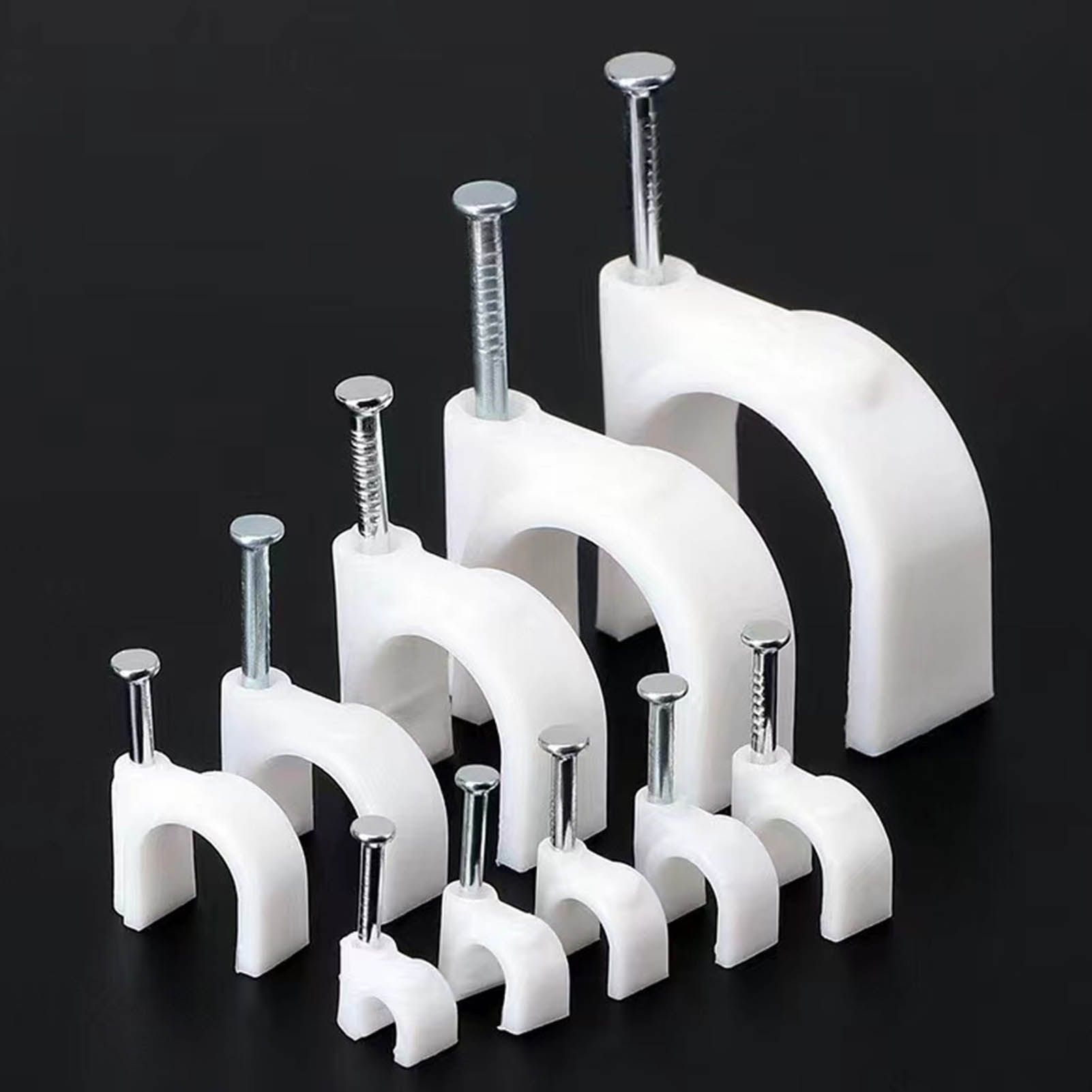 100 PCS 5mm Steel Nail Line Clip Round Cable Fixing Clips for Wall Mounted view 10