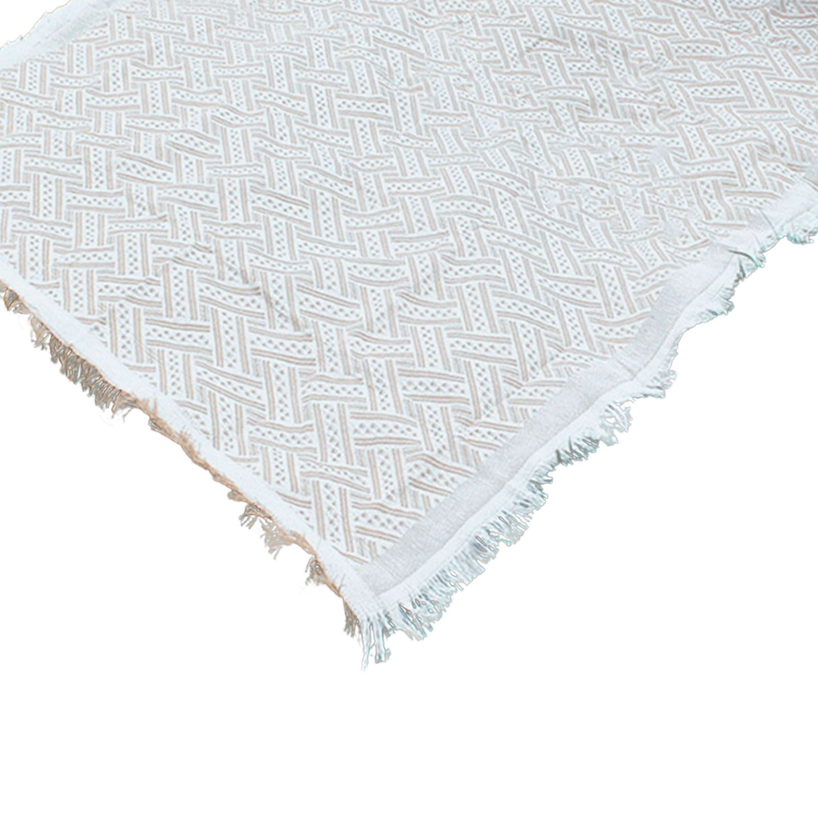 Outdoor Picnic Blanket with Fringe Cotton Soft Comfortable Simple Style for view 9