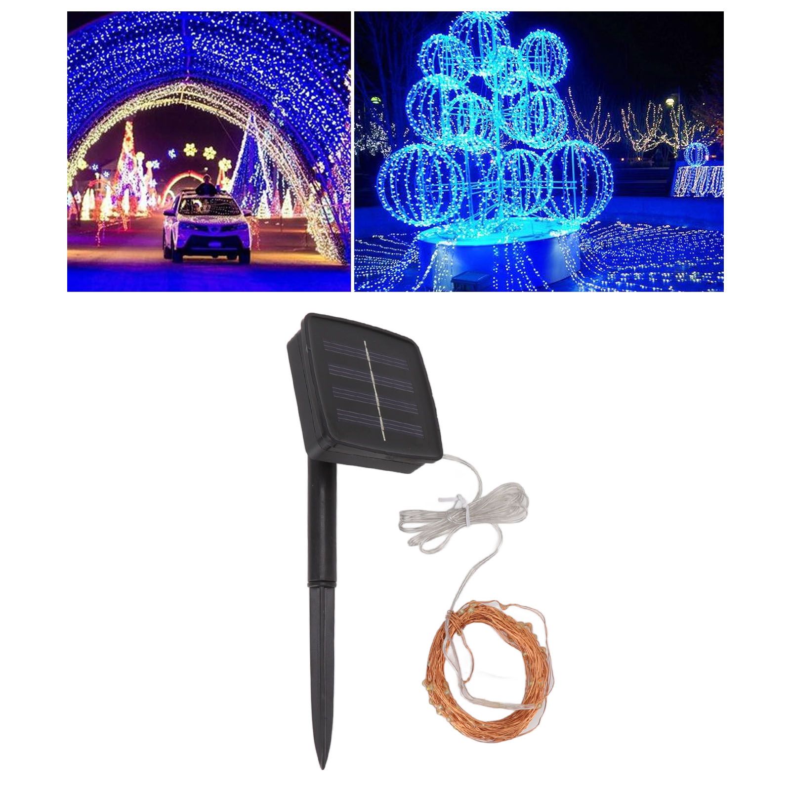 LED Solar String Lights IP44 Waterproof Heatproof Solar Powered Copper Wire view 11