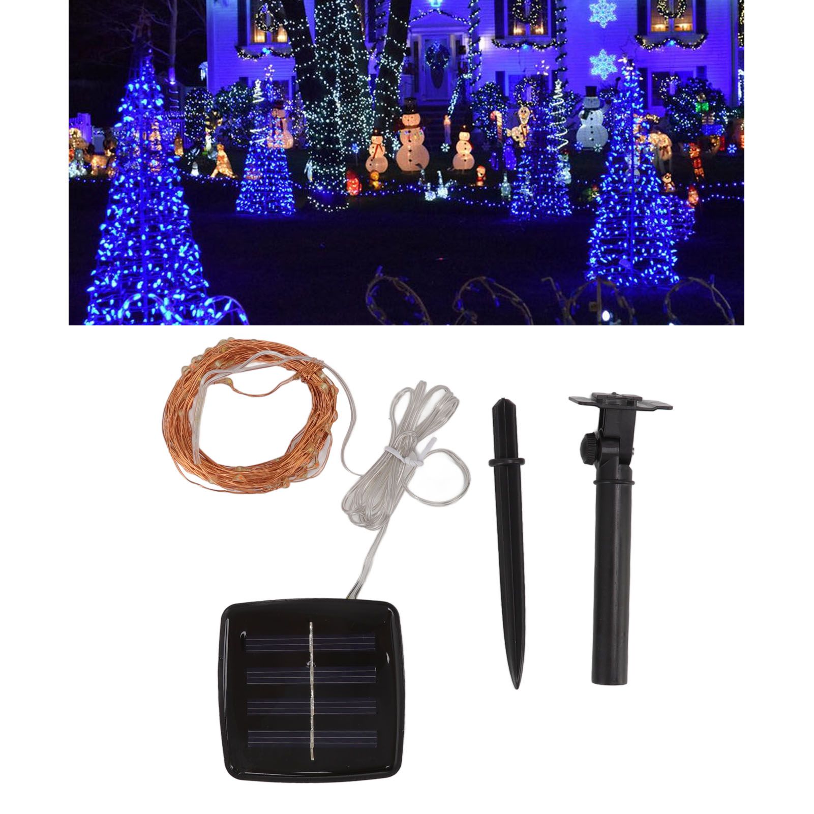 LED Solar String Lights IP44 Waterproof Heatproof Solar Powered Copper Wire view 12