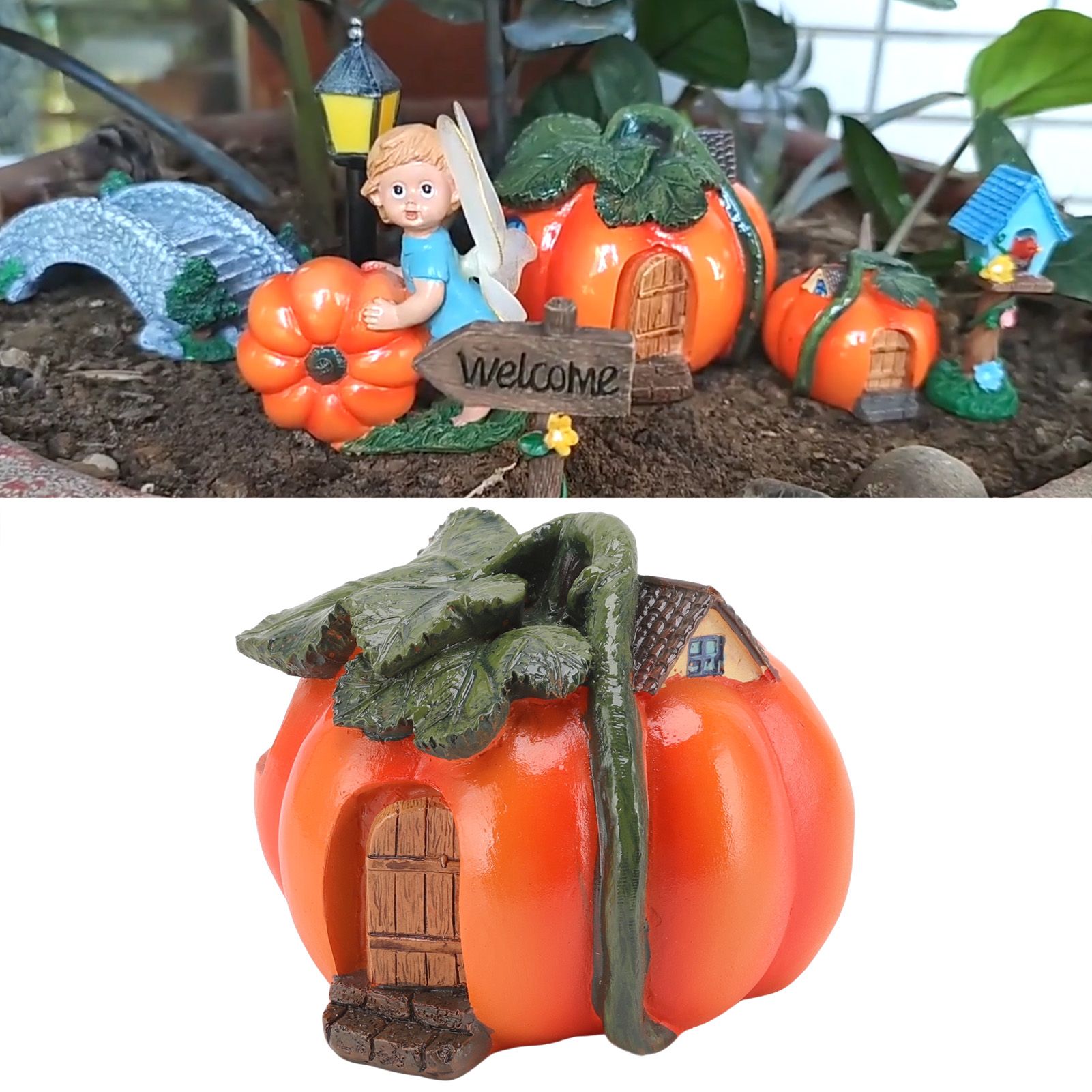 Garden Pumpkin Decoration Synthetic Resin Outdoor Pumpkin Ornament for Outdoor view 11