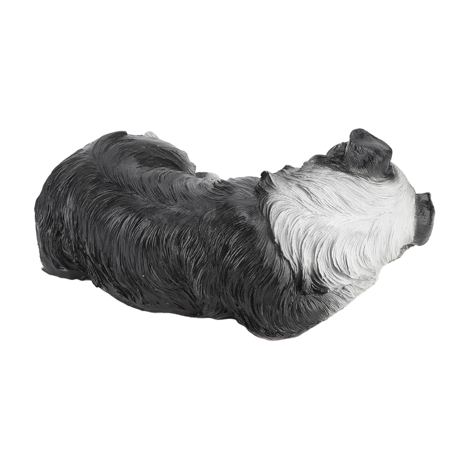Puppy Statues Sculptures Synthetic Resin Waterproof Border Collie Statue view 4