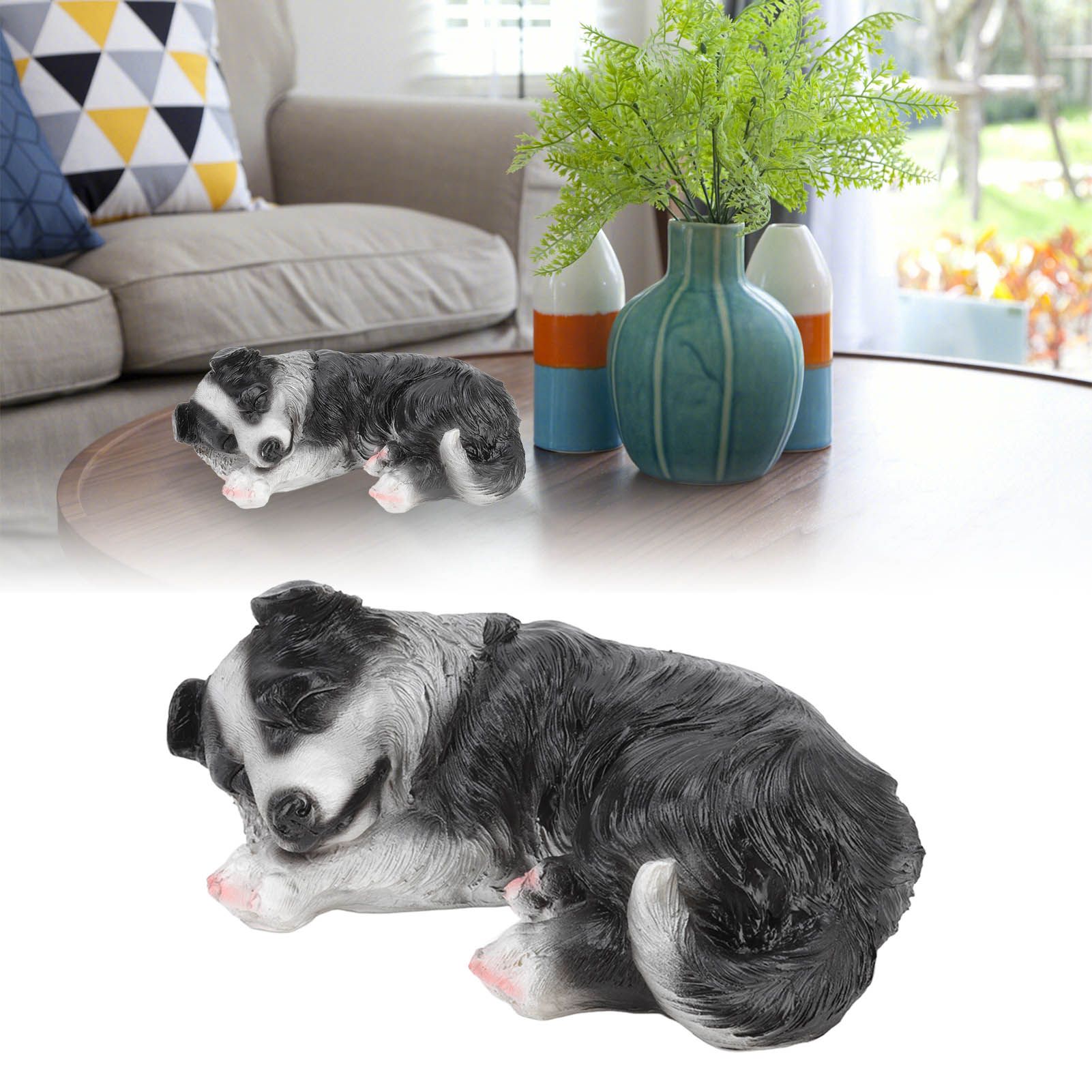 Puppy Statues Sculptures Synthetic Resin Waterproof Border Collie Statue view 11