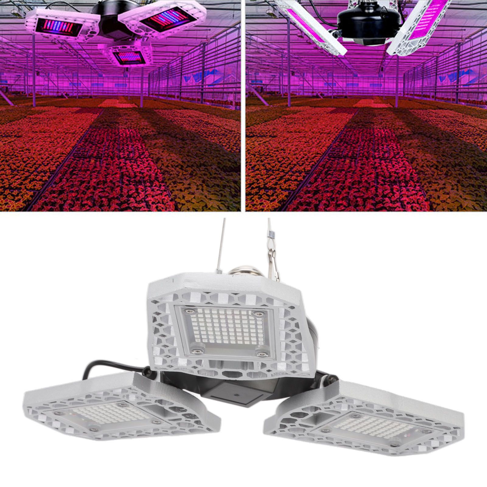 Plant Grow Light 220V 3 Heads Foldable E27 240 LEDs Red Blue Spectrum view 12