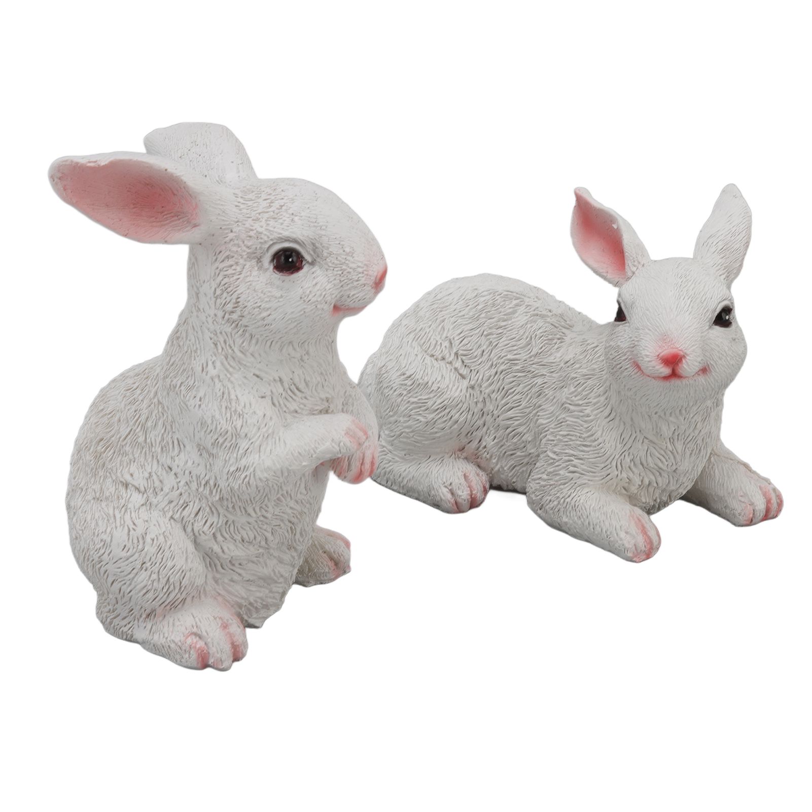 1 Pair Bunny Rabbit Ornaments Decorations Resin Art Craft Animal Model view 2