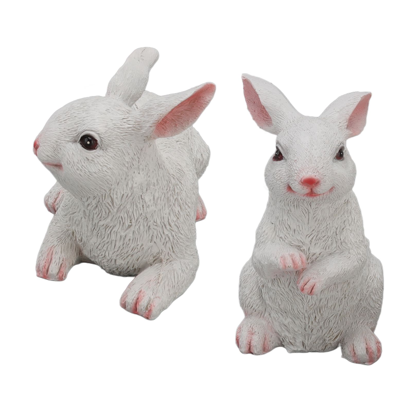 1 Pair Bunny Rabbit Ornaments Decorations Resin Art Craft Animal Model view 3