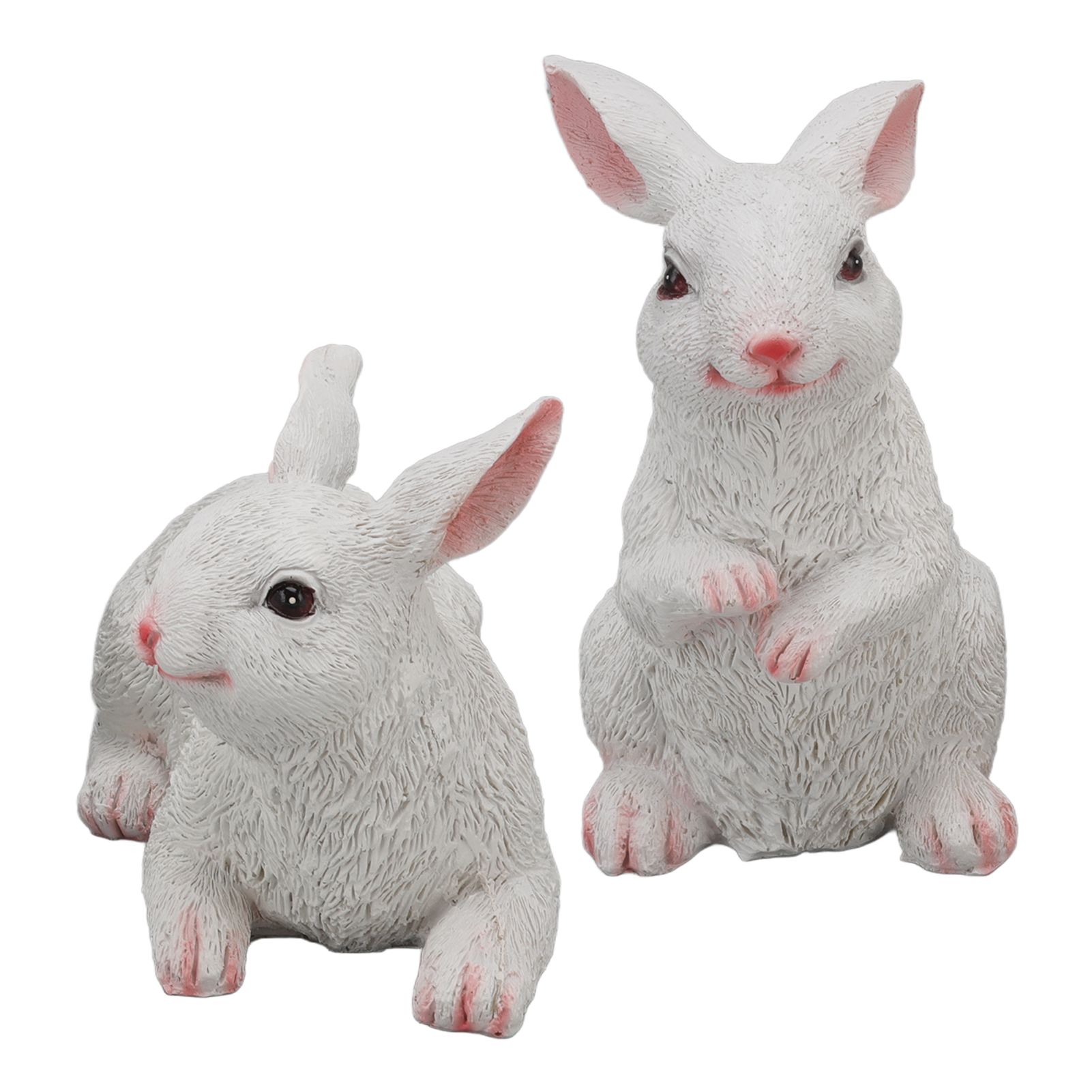 1 Pair Bunny Rabbit Ornaments Decorations Resin Art Craft Animal Model view 5