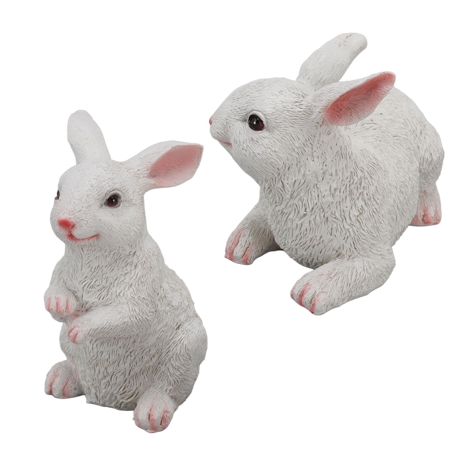 1 Pair Bunny Rabbit Ornaments Decorations Resin Art Craft Animal Model view 7