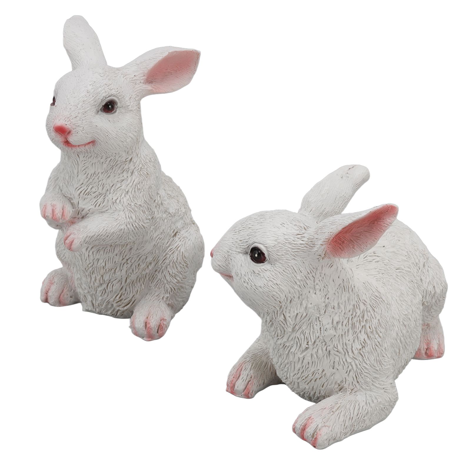 1 Pair Bunny Rabbit Ornaments Decorations Resin Art Craft Animal Model view 8