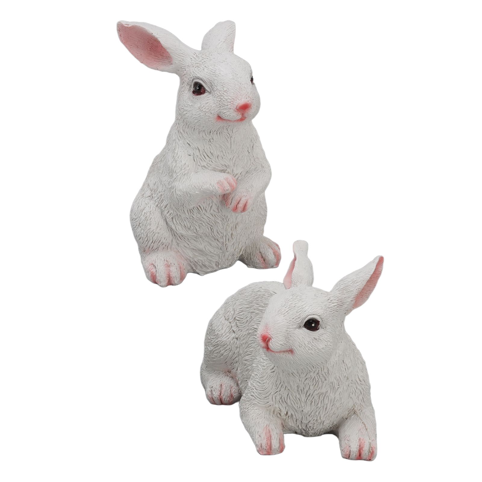 1 Pair Bunny Rabbit Ornaments Decorations Resin Art Craft Animal Model view 10