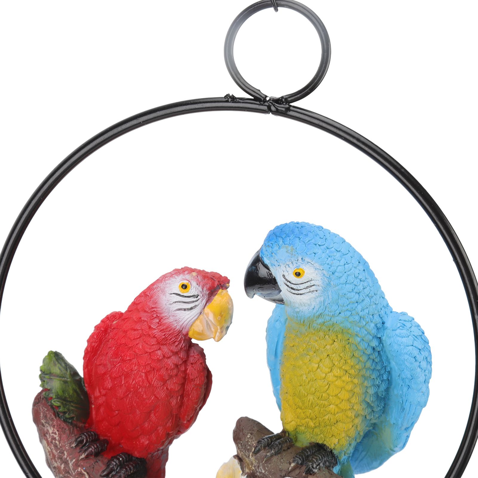 Garden Iron Ring Parrot Pendant Resin Bird Model Crafts Courtyard Balcony view 13