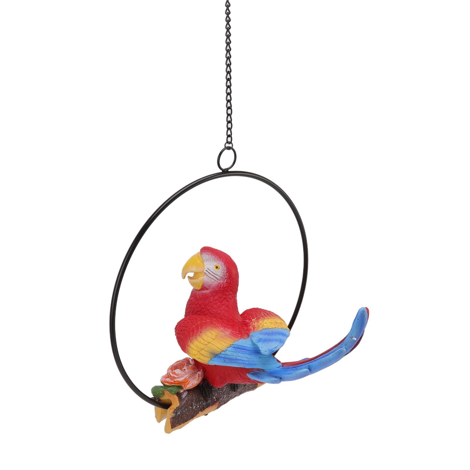 Hanging Iron Ring Parrots Resin Waterproof Exquisite Garden Hanging Parrot view 2