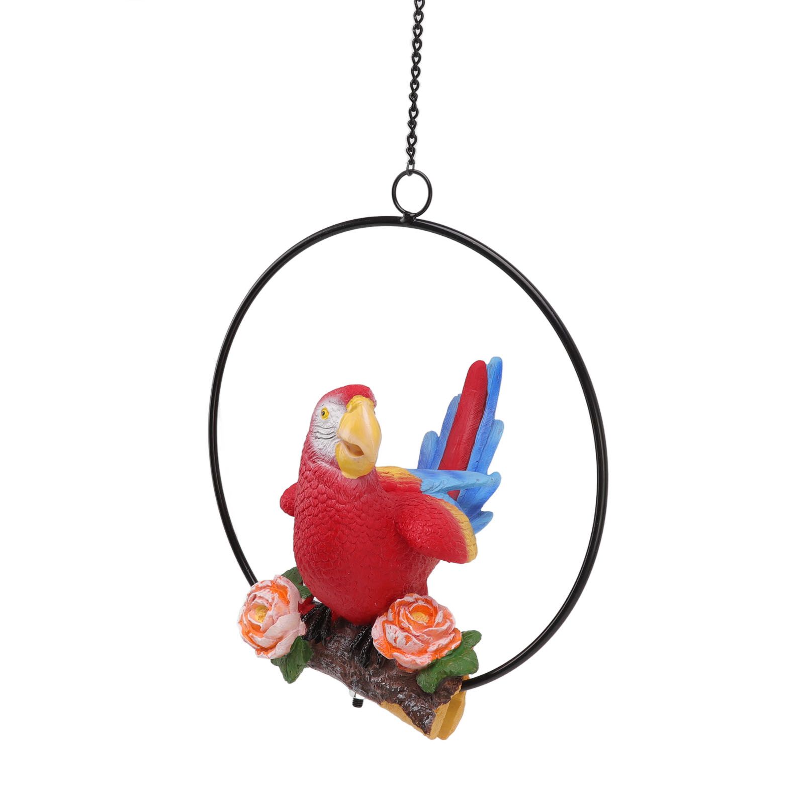 Hanging Iron Ring Parrots Resin Waterproof Exquisite Garden Hanging Parrot view 3