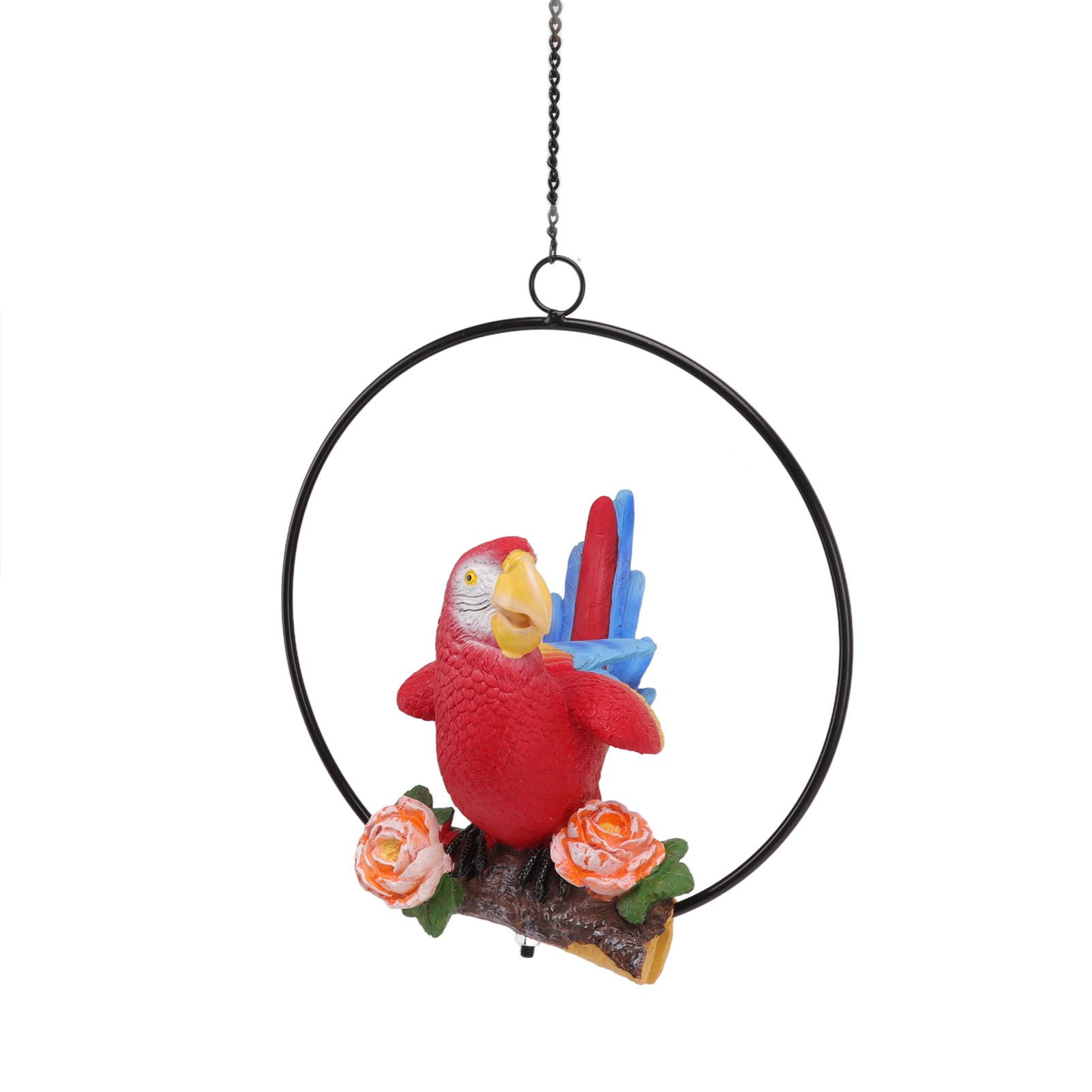 Hanging Iron Ring Parrots Resin Waterproof Exquisite Garden Hanging Parrot view 4