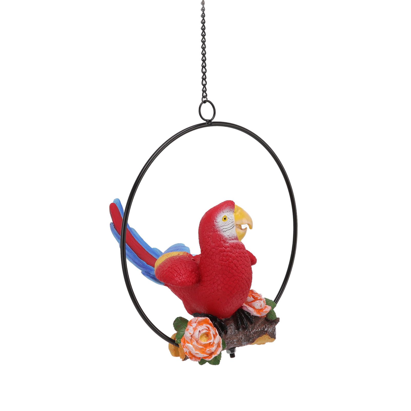 Hanging Iron Ring Parrots Resin Waterproof Exquisite Garden Hanging Parrot view 5