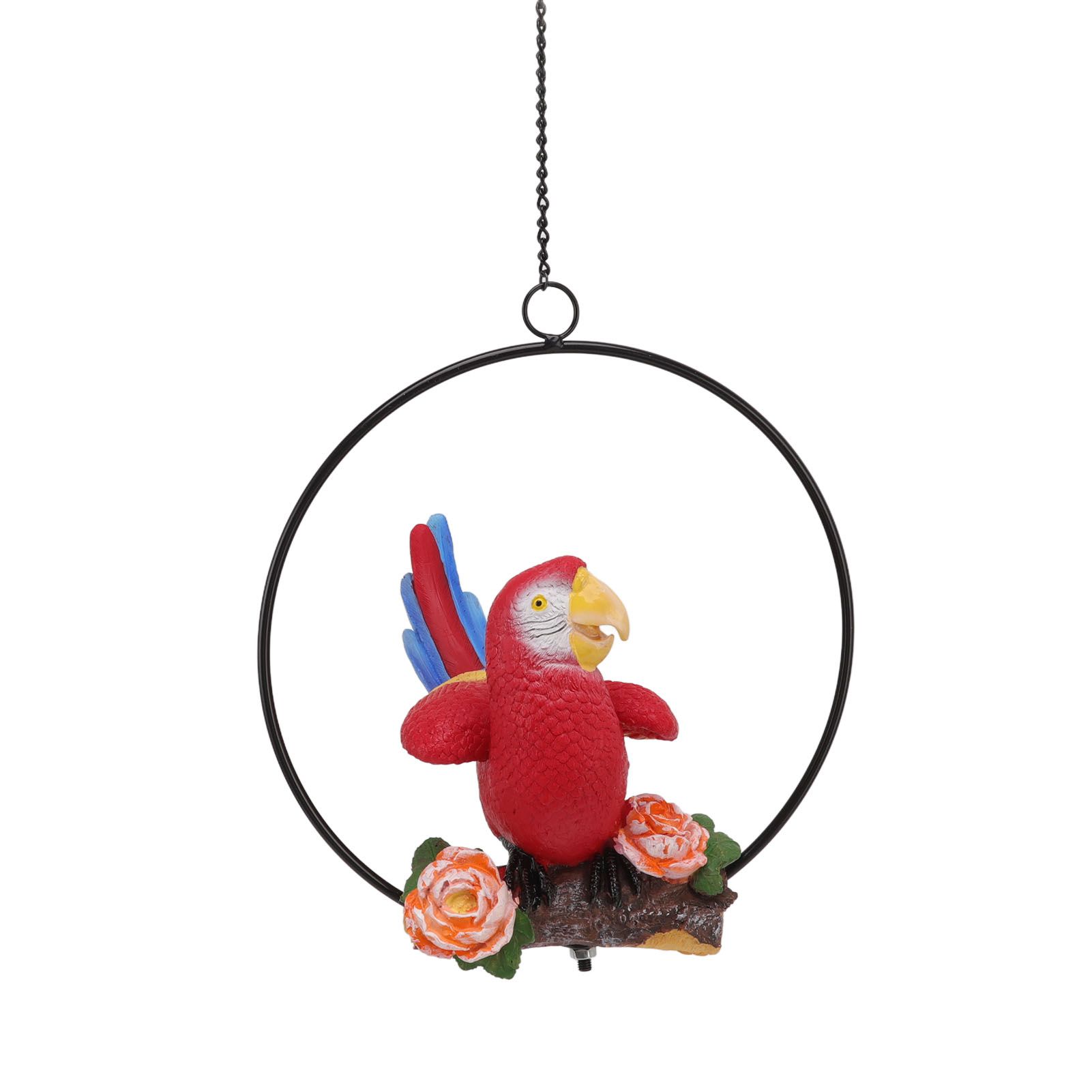 Hanging Iron Ring Parrots Resin Waterproof Exquisite Garden Hanging Parrot view 6