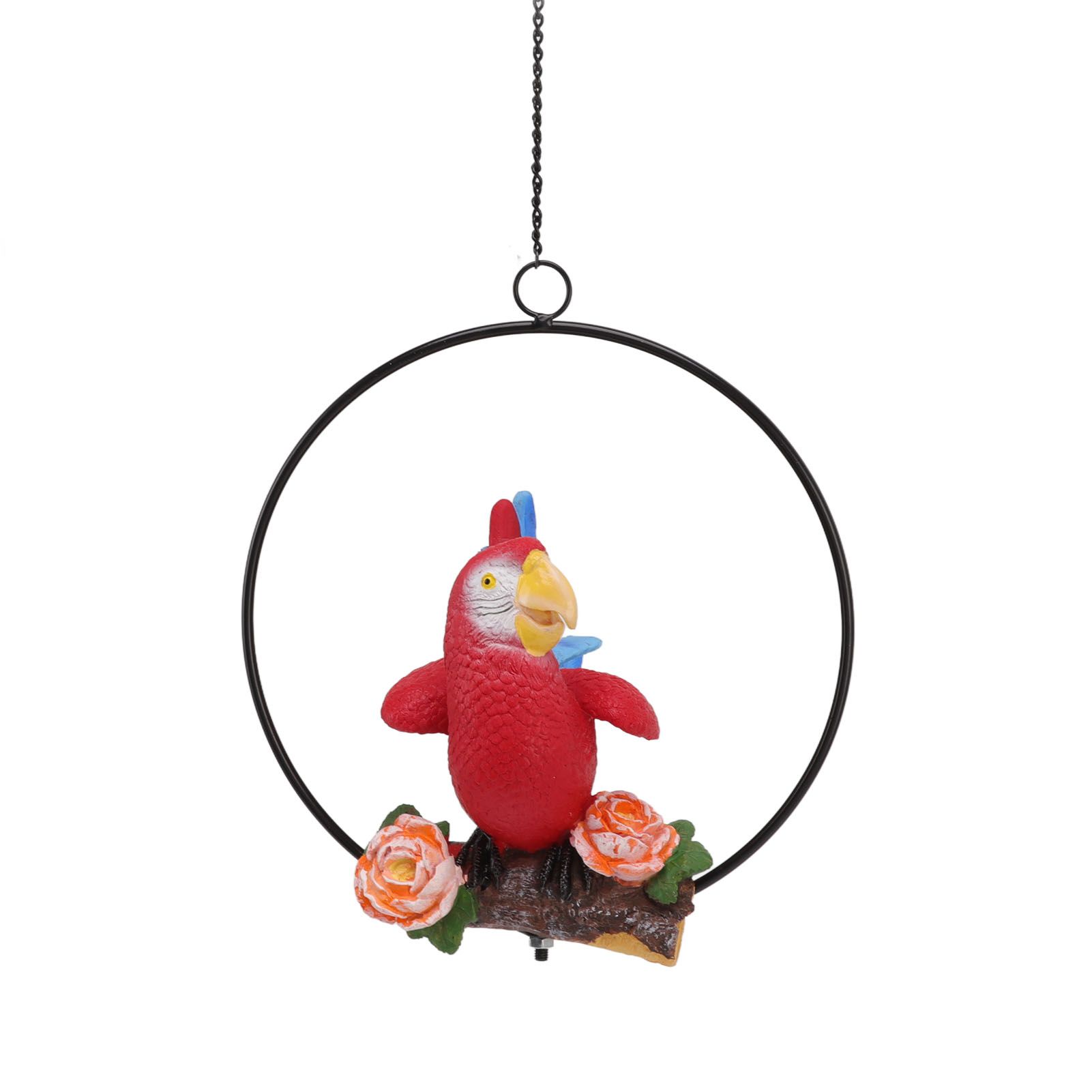 Hanging Iron Ring Parrots Resin Waterproof Exquisite Garden Hanging Parrot view 7