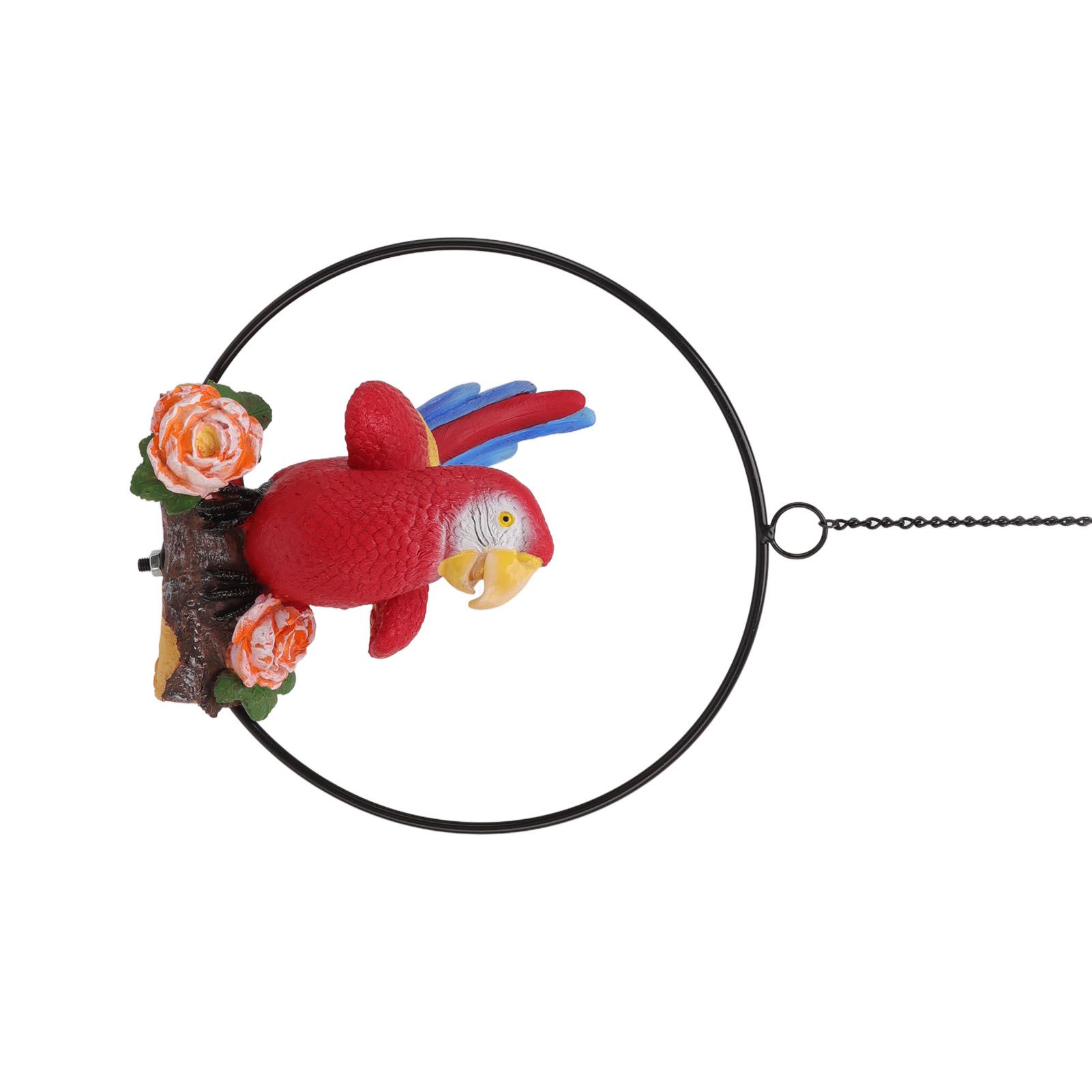 Hanging Iron Ring Parrots Resin Waterproof Exquisite Garden Hanging Parrot view 9