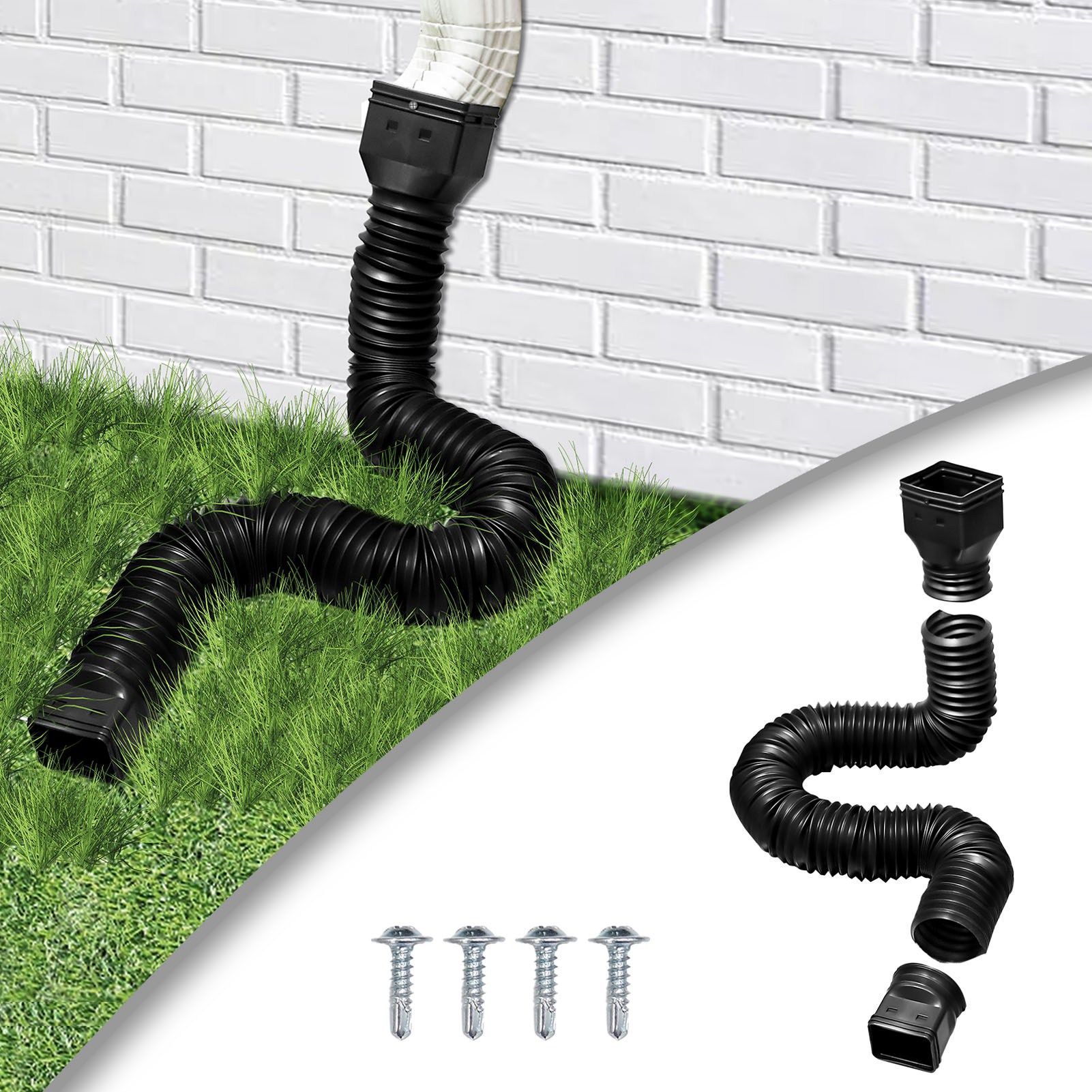 Rain Gutter Downspout Extensions Flexible Universal Drain Downspout Extender view 11