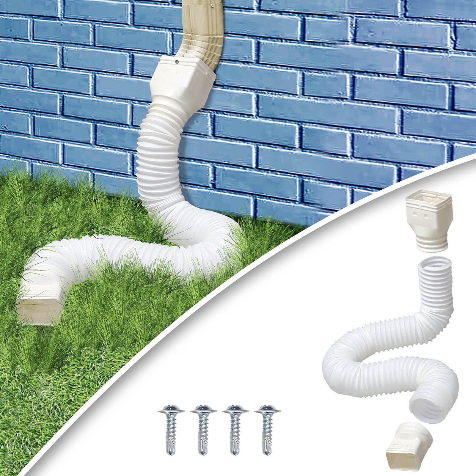 Rain Gutter Downspout Extensions Flexible Universal Drain Downspout Extender view 12