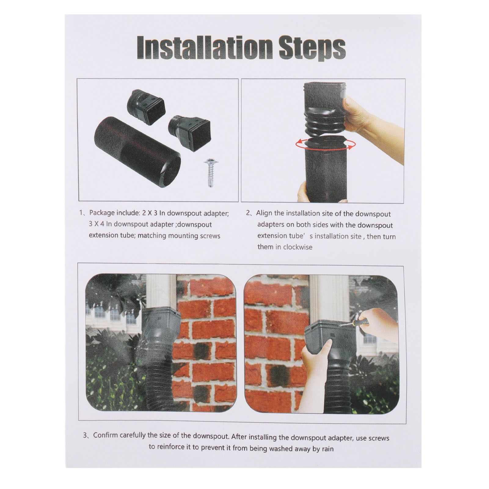 Rain Gutter Downspout Extensions Flexible Universal Drain Downspout Extender view 15