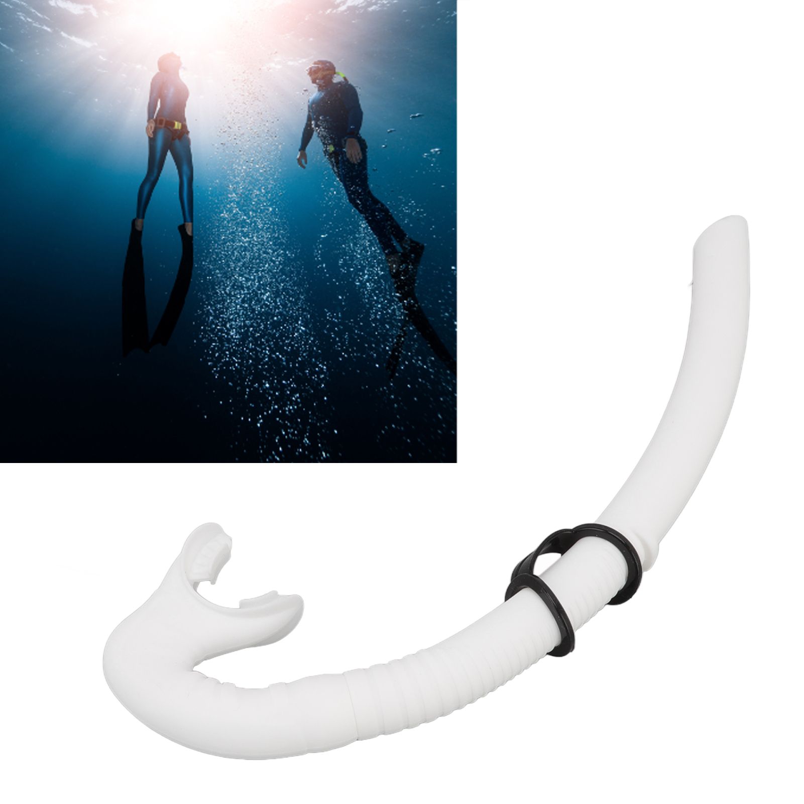 Diving Breathing Tube Foldable Soft Mouthpiece Silicone Freediving Snorkel for view 12