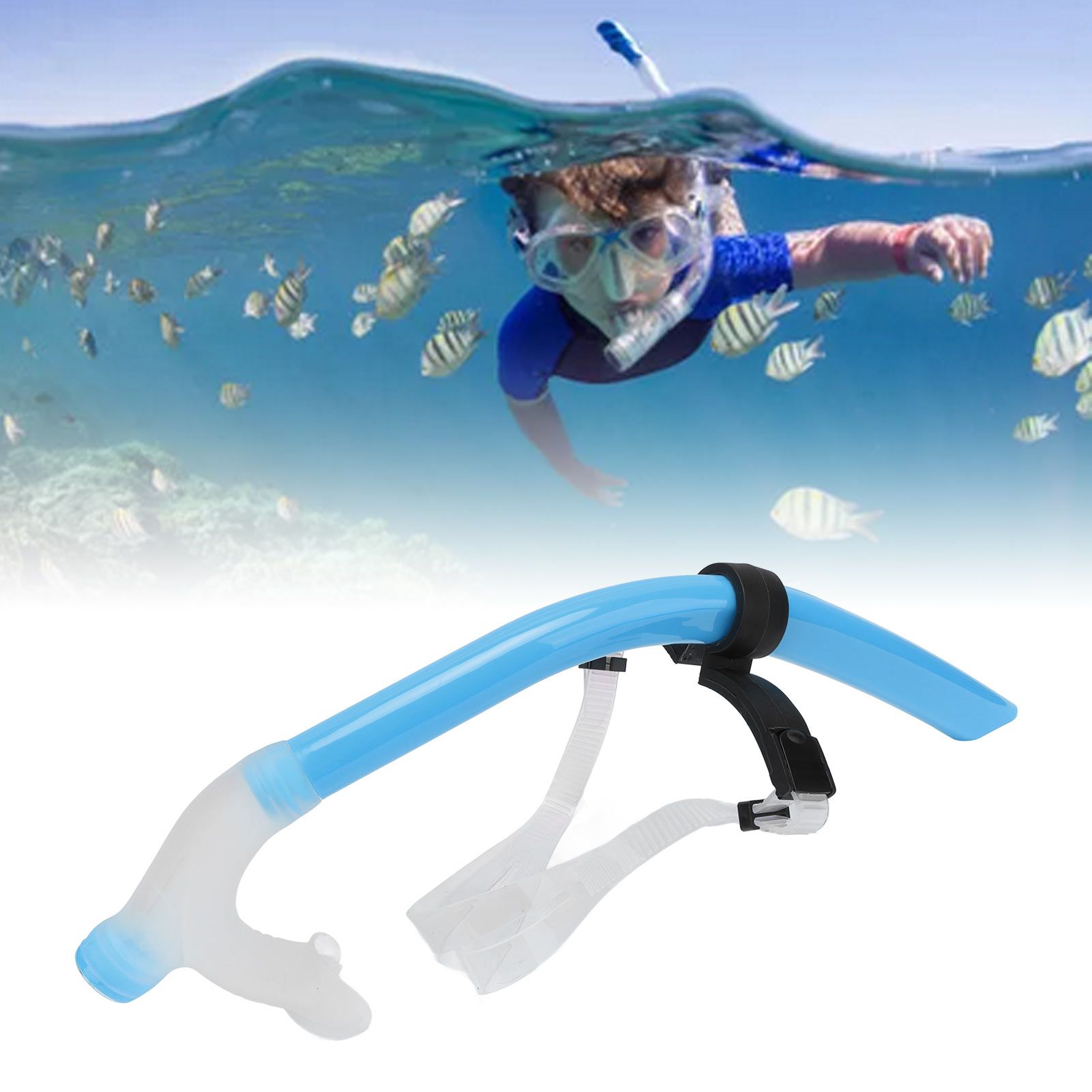 Swimming Snorkel Reduced Drag Silicone Swimming Breathing Tube with Adjustable view 11