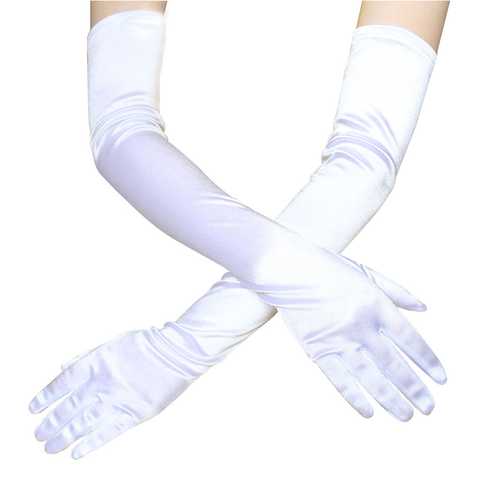 Long Satin Gloves Fashionable Stretch Long Evening Opera Satin Gloves for view 7
