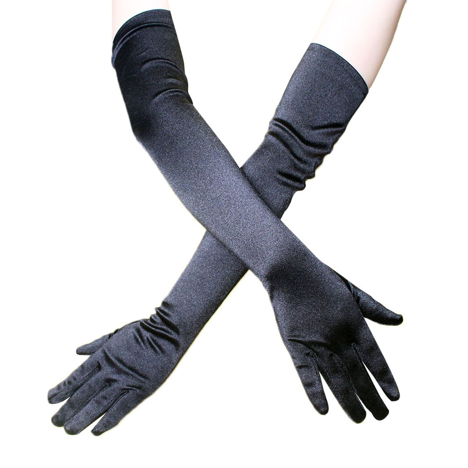 Long Satin Gloves Fashionable Stretch Long Evening Opera Satin Gloves for view 8