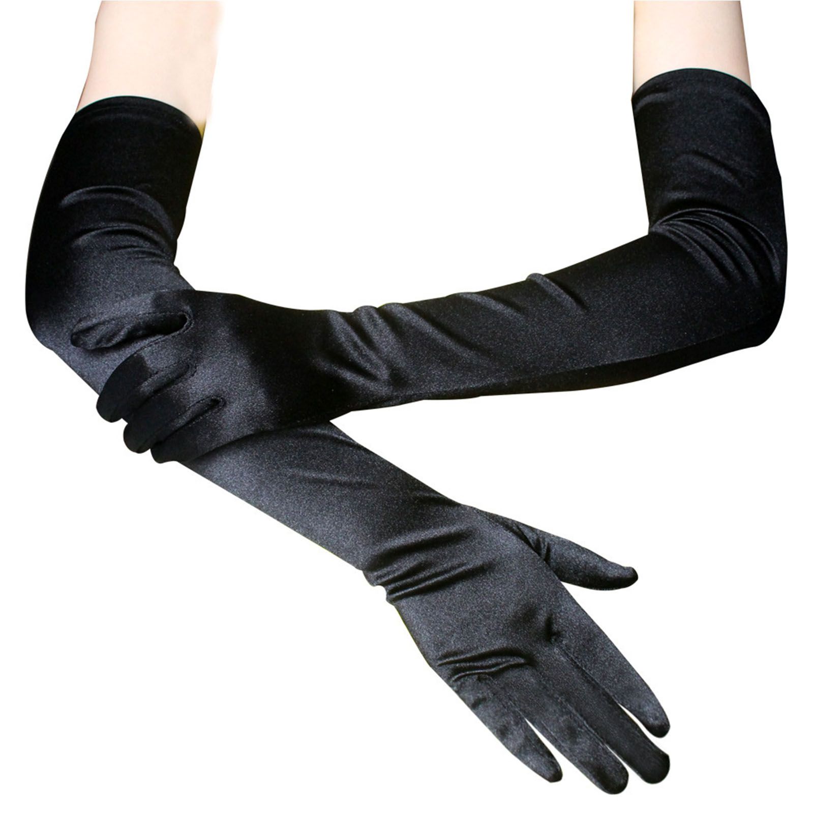 Long Satin Gloves Fashionable Stretch Long Evening Opera Satin Gloves for view 10
