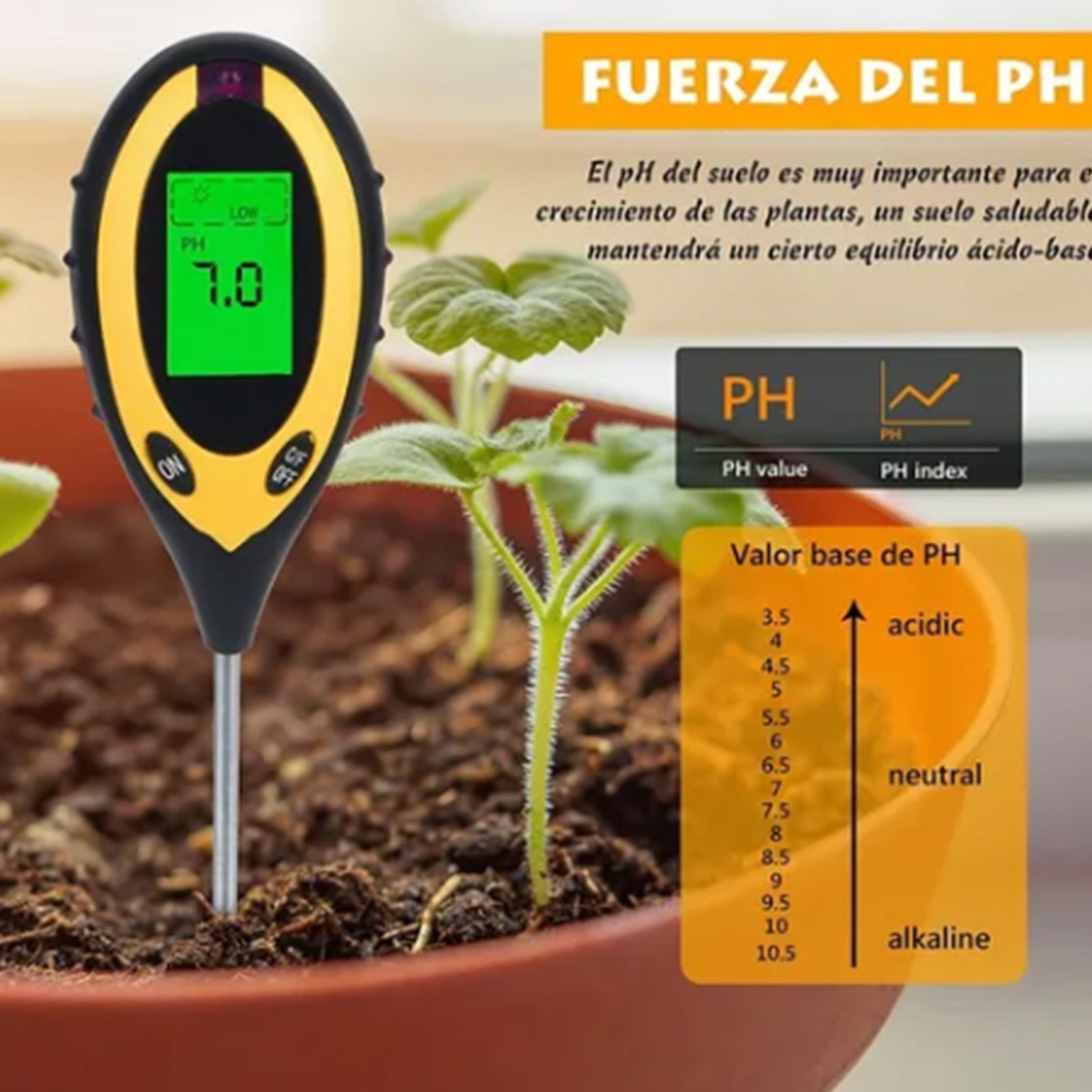 4 In 1 Soil Meter Temperature Sunlight Moisture PH Soil Tester for Family view 11