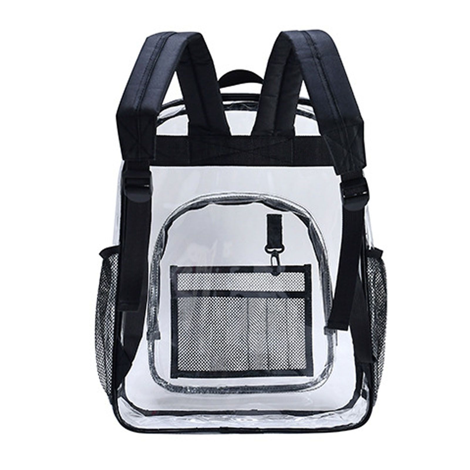 Laptop Backpack School Bags Black Transparent PVC Waterproof Large Capacity view 3
