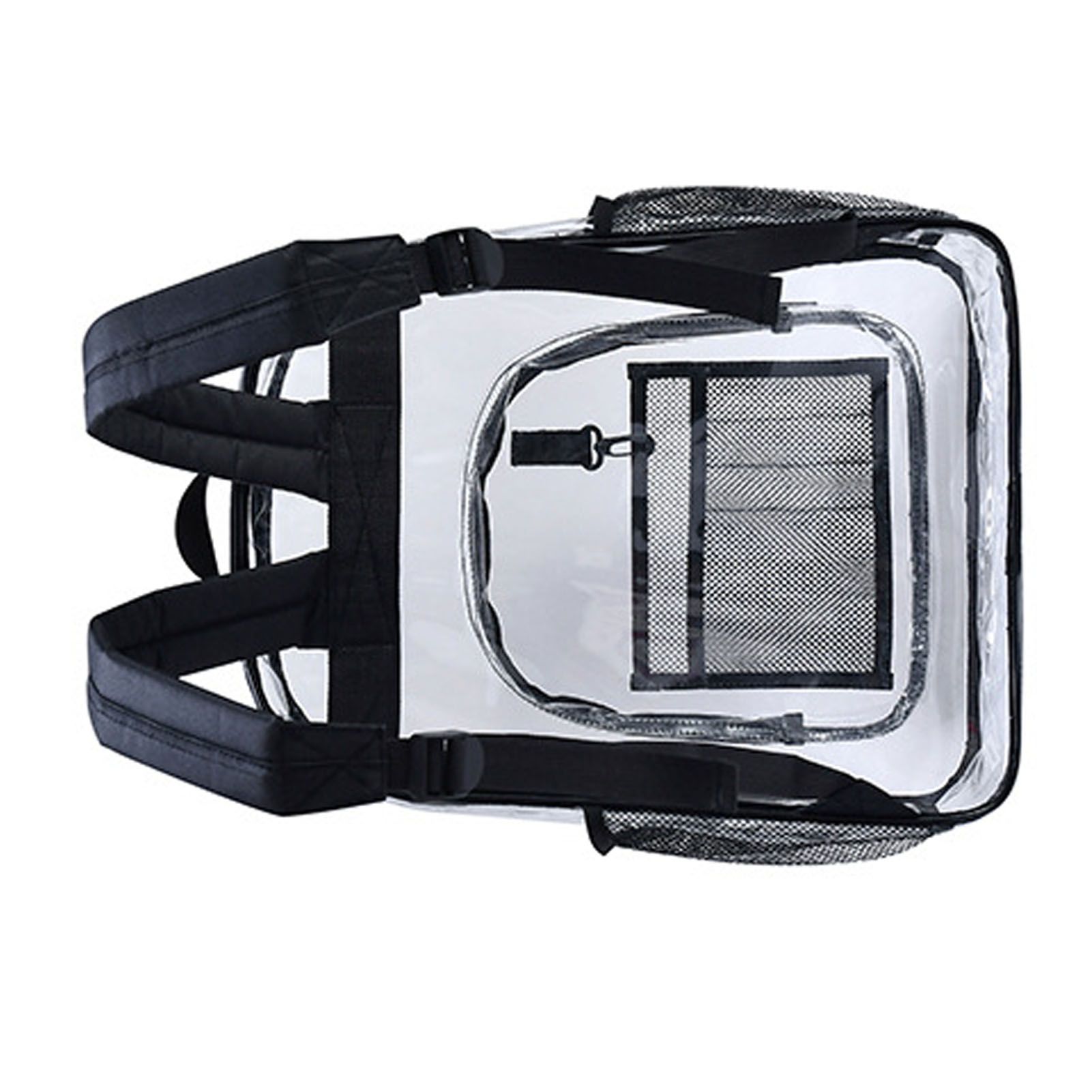 Laptop Backpack School Bags Black Transparent PVC Waterproof Large Capacity view 4
