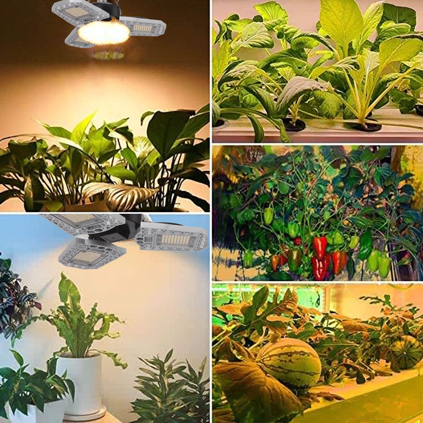 LED Grow Light 297 LEDs Folding Three Leaves Indoor Plant Grow Light for view 11
