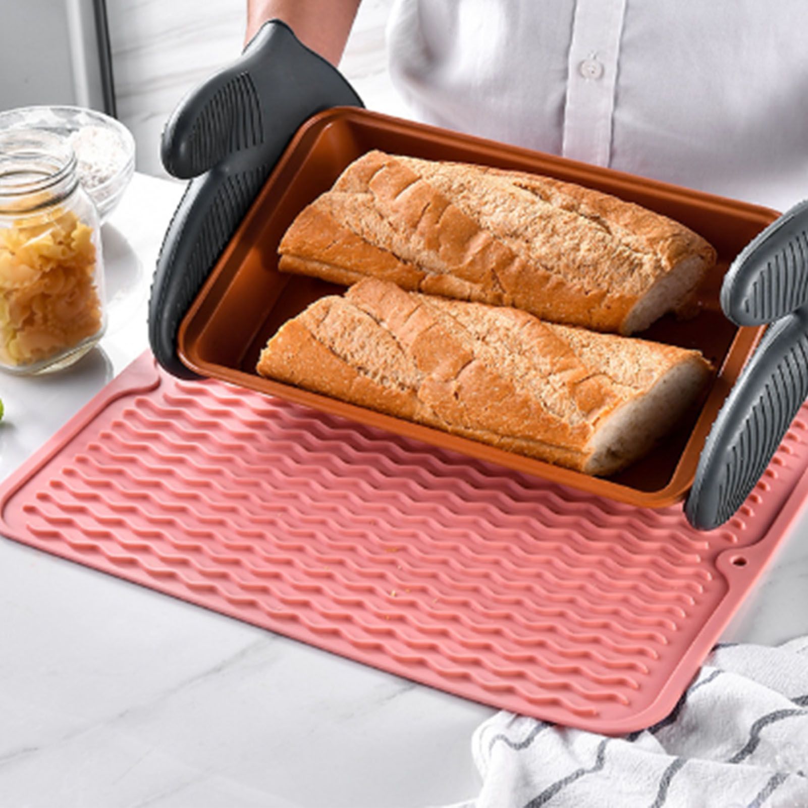 Table Insulating Rubber Mat Anti Slip Waterproof Heat Resistant Dish Drying view 6