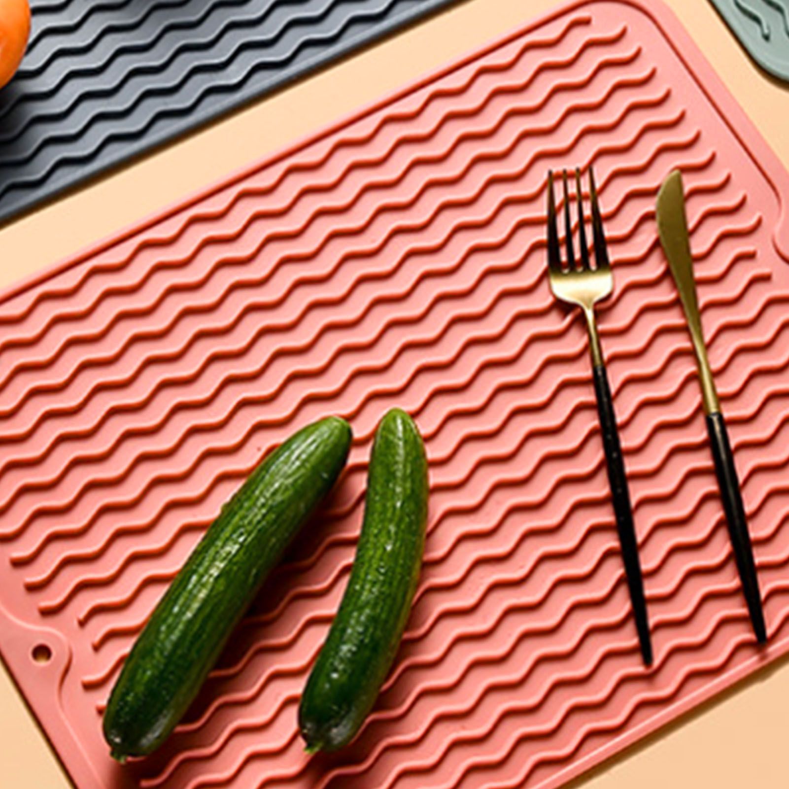 Table Insulating Rubber Mat Anti Slip Waterproof Heat Resistant Dish Drying view 12