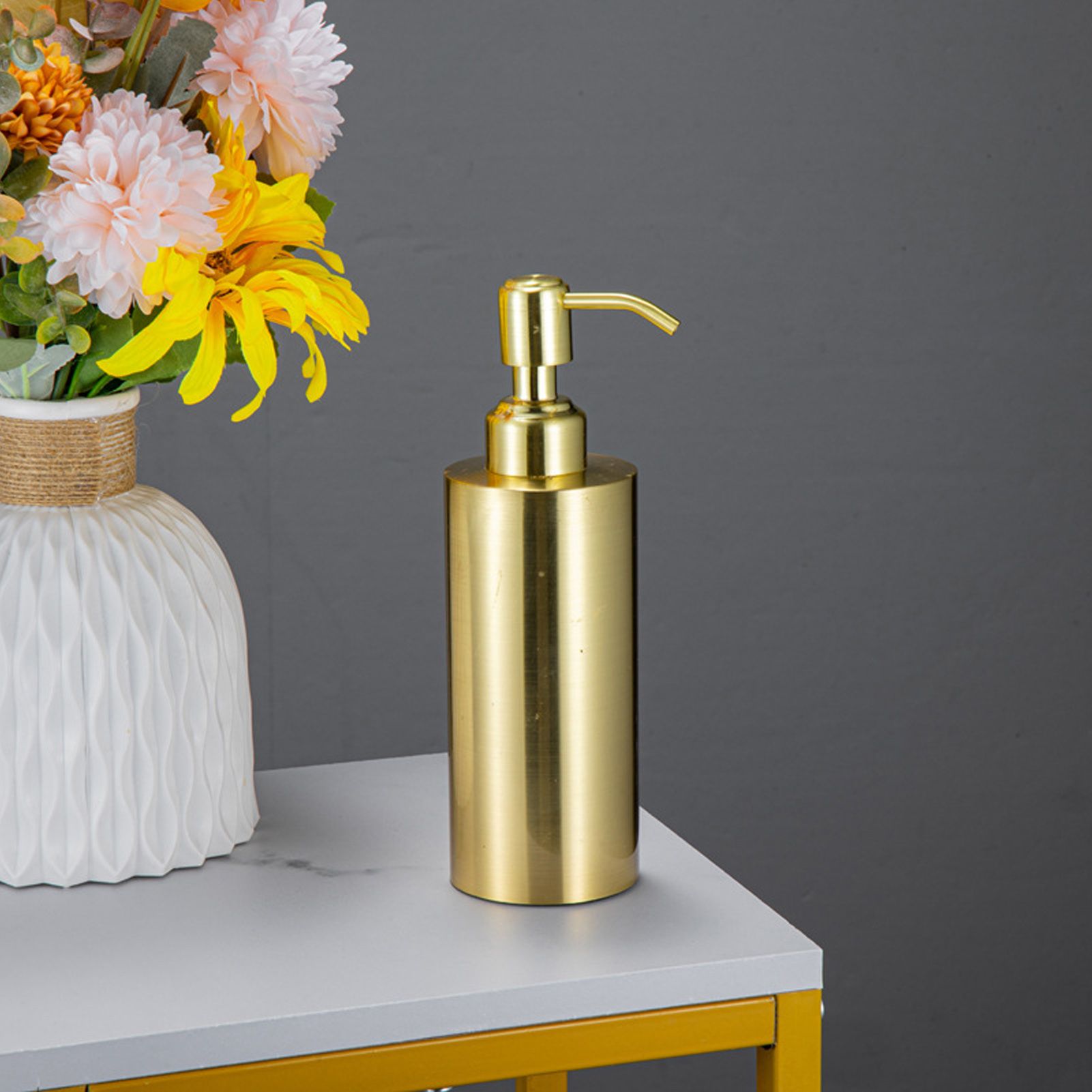 Soap Dispenser Stainless Steel Bottle Large Capacity Home Decoration with Pump view 12